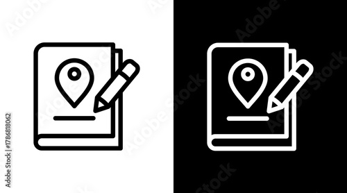 Travel Journal  White Icon Set Design