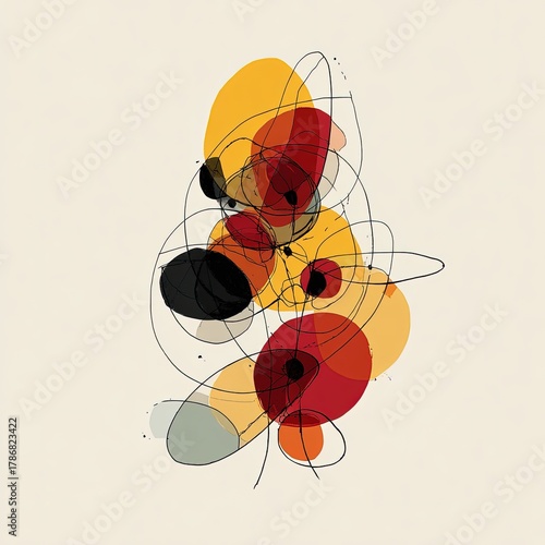 Abstract Geometric Shapes Composition