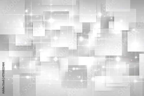 Abstract Geometric Pattern With White Squares And Light Effects