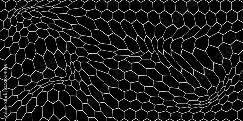 Curved net pattern. Seamless design for sportswear or equipment like soccer goals, volleyball nets, basketball hoops, hockey nets, and athletic gear. Vector net dynamic Vector ilustration