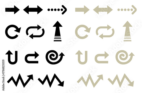 ナチュラルカラーの矢印アイコンセット　資料やビジネスに使えるベクター素材