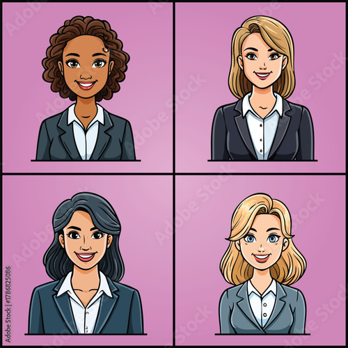 Professional businesswomen portraits in a corporate style