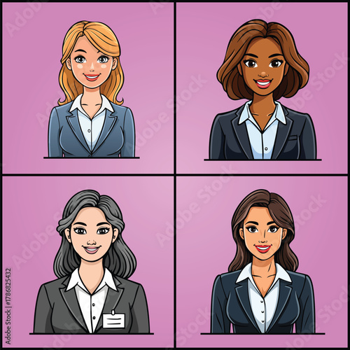 Professional businesswomen portraits in suits