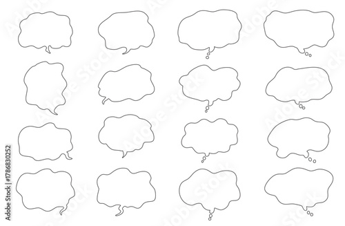 シンプルなモヤモヤ吹き出しセット