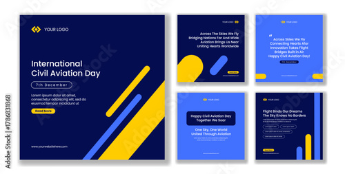 International Civil Aviation Day Flat Cartoon Hand Drawn Background Illustration For Social Media Post