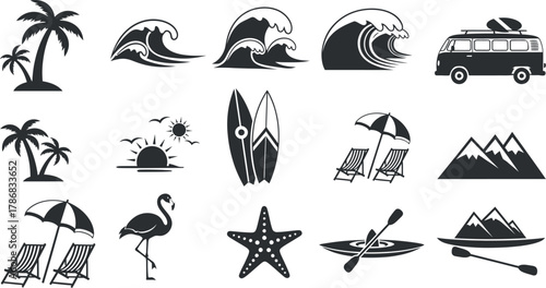 Travel icons collection Vector