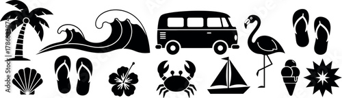 Summer icons collection Vector