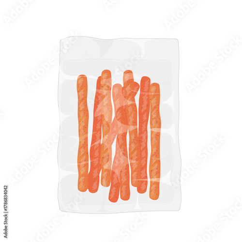 Vector Illustration Logo Clip art latiao spicy gluten stick on a packaging 