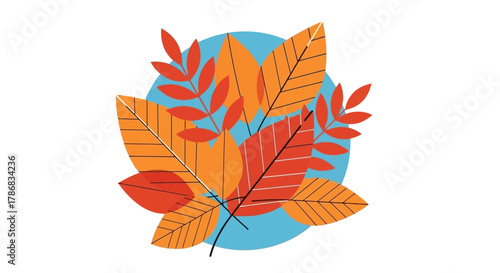 Autumnal Leaves A Vibrant Illustration of Fall Foliage, Symbolizing the Season's Beauty