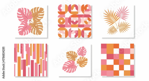 Abstract Colorful Botanical Prints Collection - Trendy Wall Art Designs