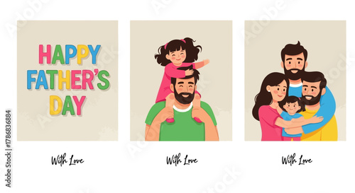 Celebrating Father's Day Colorful Greetings, Family Love, and Cherished Moments