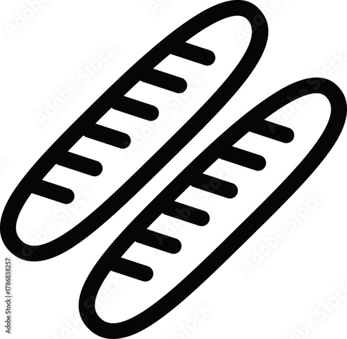 Baguette bread icon