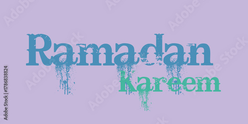 Ramadan kareem vector with artistic drip style and modern background design