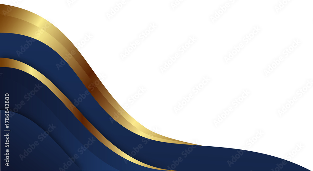 Obraz premium Elegant Golden Blue Abstract Wave