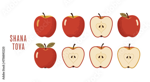 Festive Rosh Hashanah A Collection of Apple Icons and Greetings for the Jewish New Year