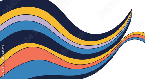 Abstract Retro Wave Pattern with Bright Colors for a Groovy Design
