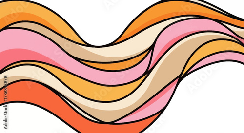 Abstract Wavy Lines A Retro Design in Warm, Earthy Tones for Backgrounds and Graphic Elements