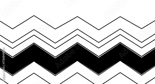 Zigzag Pattern Design A Striking Black and White Minimalist Aesthetic for Versatile Use