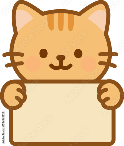 메시지 보드 들고 있는 고양이