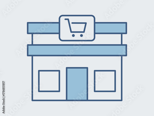 Store icon. Supermarket icon vector. Outline vector icons. Flat illustration concept.