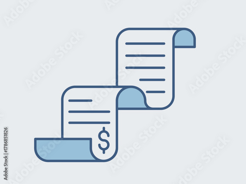 Receipt icon. Supermarket icon vector. Outline vector icons. Flat illustration concept.