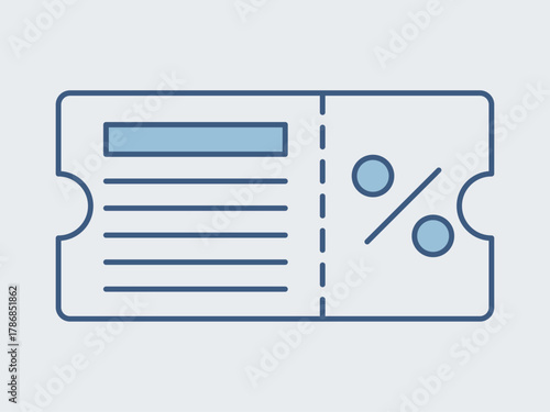 Voucher shopping icon. Supermarket icon vector. Outline vector icons. Flat illustration concept.