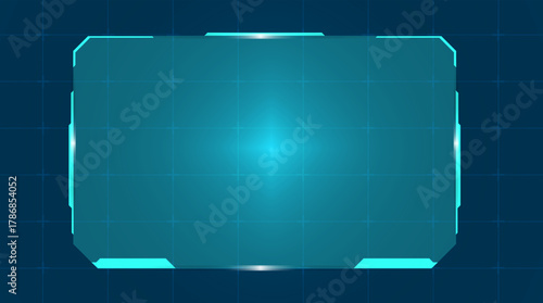 Digital HUD technology screen layout with futuristic blue light and modern virtual interface — great for data, AI, and cyber visuals.
