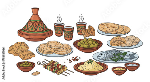 Moroccan Cuisine Feast: A Culinary Journey of Traditional Dishes.