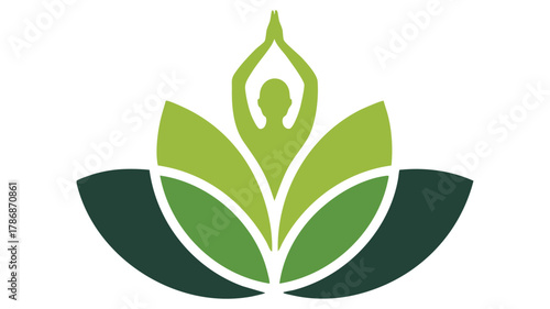 Mindful yoga lotus balance logo