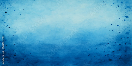 Vintage dark blue and light green painted grunge wall surface texture with aged paper art design backdrop