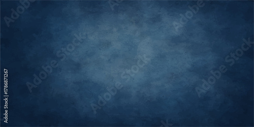 Dark blue grunge texture wall surface pattern background, aged vintage blackboard design frame