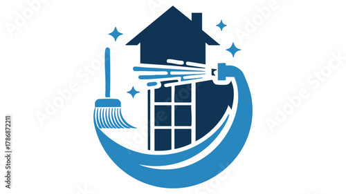 Home cleaning service logo icon