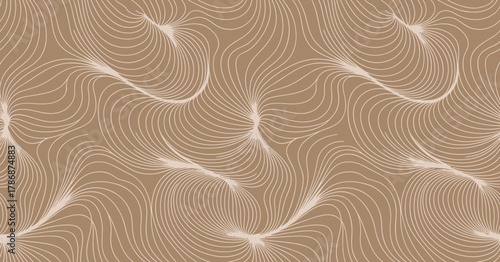An abstract pattern featuring elegantly wavy lines on a brown background, providing a sophisticated and minimalistic aesthetic suitable for modern design projects.