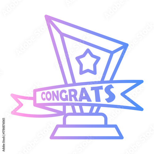 congratulation Line Gradient Icon