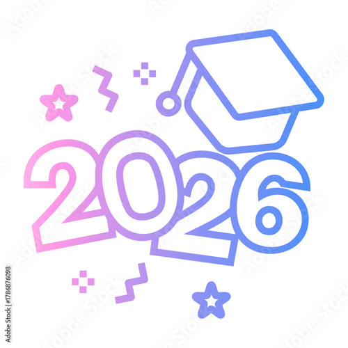 congratulation Line Gradient Icon