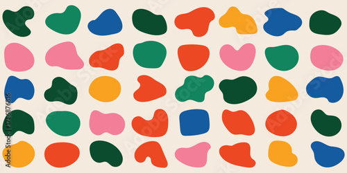 Blob shape organic set. Collection from abstract forms for design and paint. Different drops in modern style. Liquid silhouette drop in modern style.