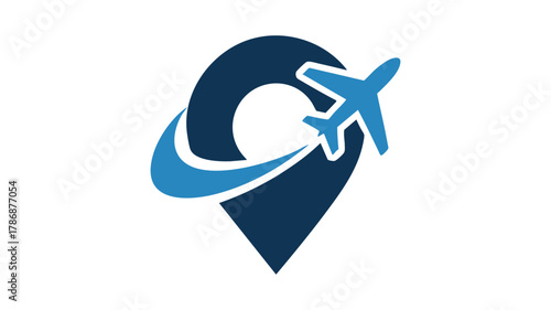 Travel destination airplane icon