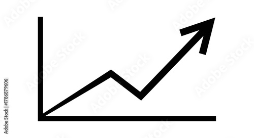 Upward trend line chart with transparent background
