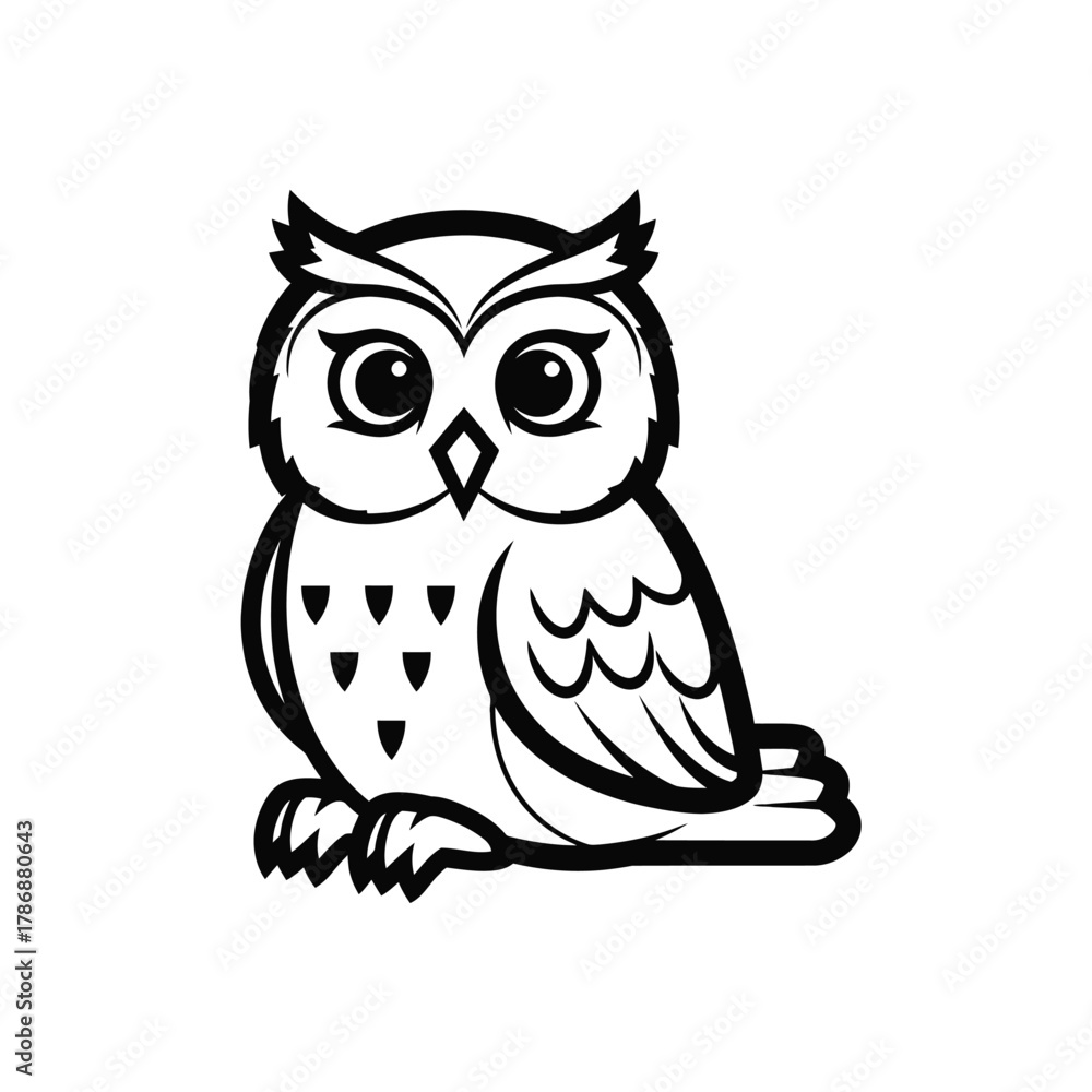 Obraz premium Cute owl illustration, perfect for educational projects and designs.