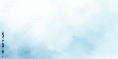 Bright blue sky background with fluffy white clouds, a clear day nature scene