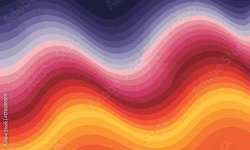 This vibrant abstract image showcases colorful waves in gradient flowing patterns, evoking sensations of calmness and creativity, ideal for artistic or decorative purposes.