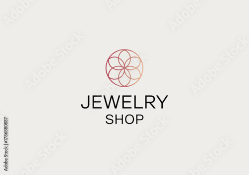 A sophisticated logo design for a jewelry shop featuring a floral emblem, encapsulating elegance, luxury, and sophistication in its minimalistic and stylish appearance.