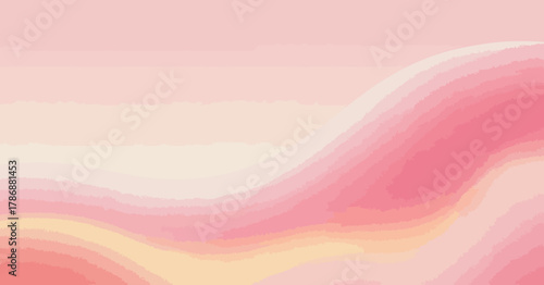 This abstract artwork features soft pink waves and smooth gradients that evoke feelings of calmness, serenity, and beauty, making it ideal for modern interior design or branding.