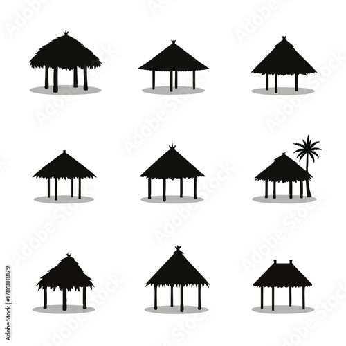 huts thatched with straw is a traditional
