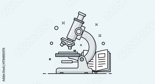 Microscope and book for science education