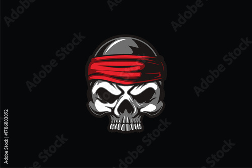 Human Skull head vector logo template