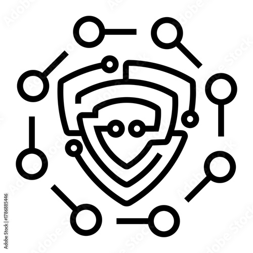 cyber threat Line Icon