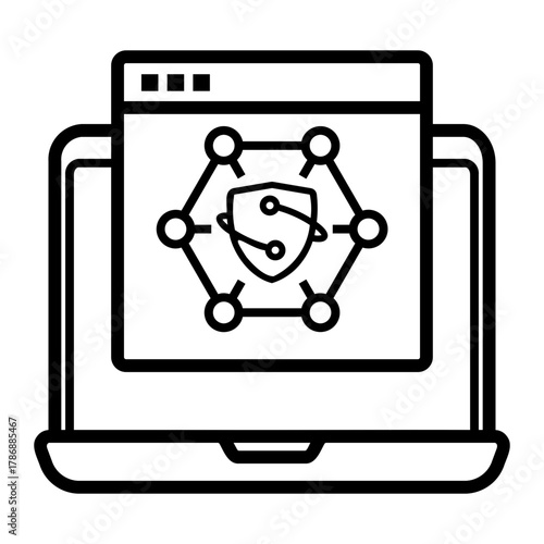 cyber threat Line Icon