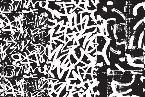 Background graffiti black pattern abstact 3.