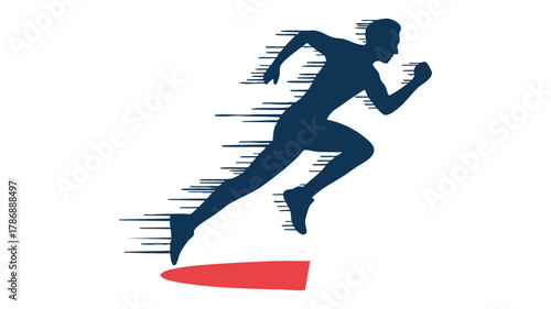 Fast runner in action stride